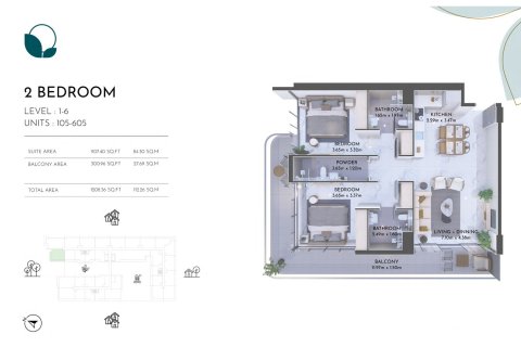 Apartment de 1 dormitorio en OLIVIA RESIDENCES Green Community, UAE No. 173155 9