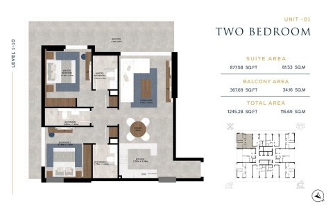 Apartment de 1 dormitorio en AARK RESIDENCES Dubai Residence Complex, UAE No. 173158 8