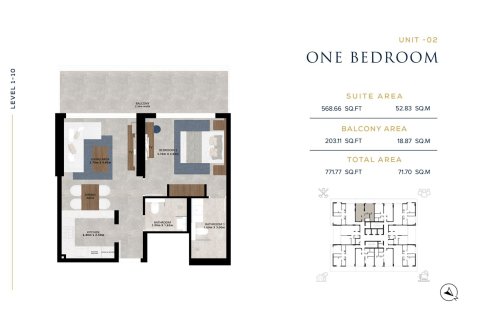 Apartment de 1 dormitorio en AARK RESIDENCES Dubai Residence Complex, UAE No. 173158 7