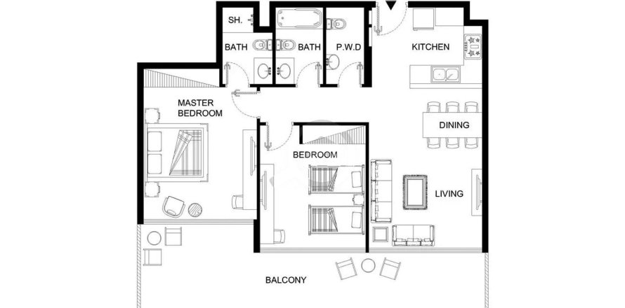 2 bedrooms Apartment in PLAZA BY REPORTAGE Masdar City, UAE No. 205318