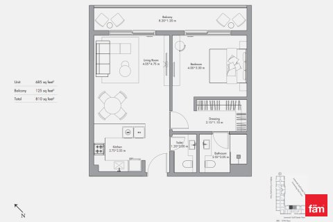 Квартира с 1 спальней  №126098 13