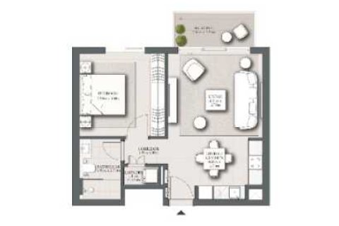 1 غرف نوم شقة  رقم 109089 4