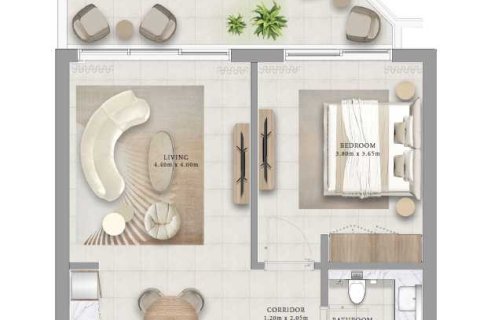 Квартира с 1 спальней  №108855 4