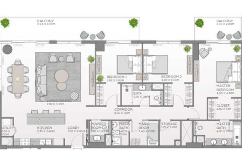 3 غرف نوم شقة  رقم 108614 7