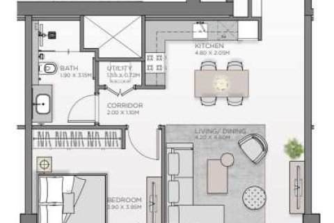 Квартира с 1 спальней  №108616 5
