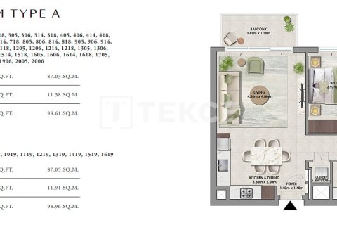 Apartment de 1 dormitorio en Dubai Hills Estate, UAE No. 186860 14