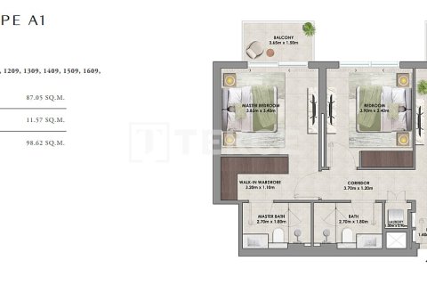 Apartment de 1 dormitorio en Dubai Hills Estate, UAE No. 186860 15