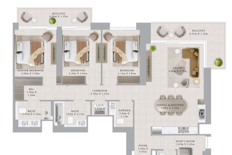 Apartment de 3 dormitorios en Dubai Creek Harbour (The Lagoons), UAE No. 203505 16