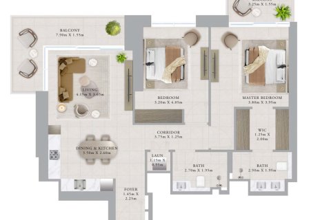 Apartment de 2 dormitorios en Dubai Creek Harbour (The Lagoons), UAE No. 203506 16