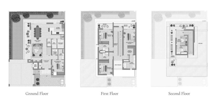 Планировка Виллы «VILLA 4BR» с 4 спальнями в ЖК Selvara