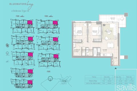 Квартира с 2 спальнями в Bluewaters, ОАЭ №136594 13