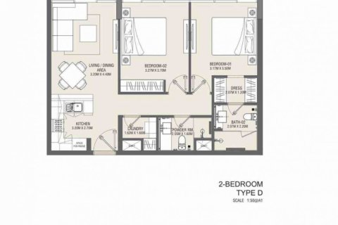 Квартира с 3 спальнями в Meydan, ОАЭ №96951 3