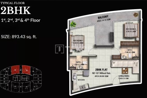 Appartement de 2 chambres à Dubai, UAE No. 187696 22