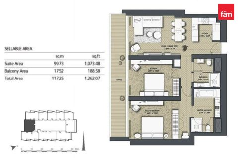 Appartement de 2 chambres à Dubai, UAE No. 200272 3