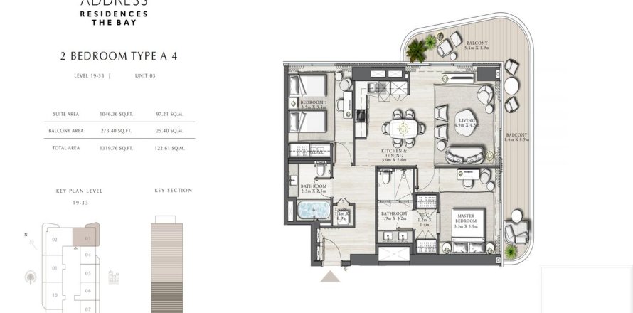 Квартира с 2 спальнями в EMAAR Beachfront, ОАЭ №136444