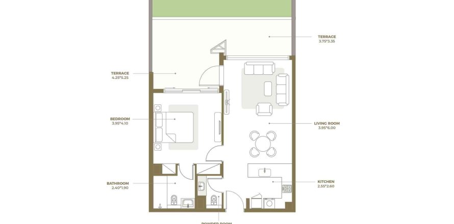 Appartement de 1 chambre à ROSALIA RESIDENCES Al Furjan, UAE No. 97656