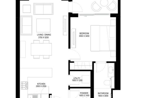 Квартира с 1 спальней  №109104 3