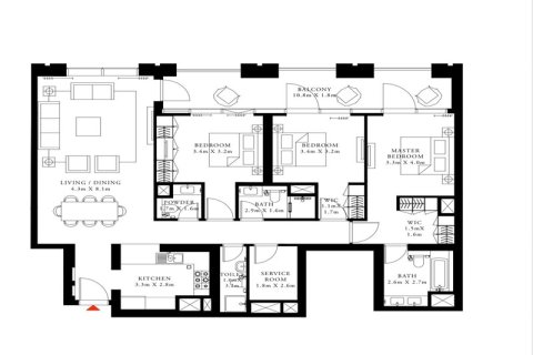 Apartment de 3 dormitorios en Zabeel, UAE No. 203519 14