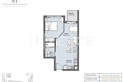 Appartement de Studio à Yas Island, UAE No. 132426 9