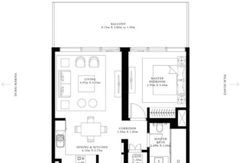 Квартира с 1 спальней  №109050 4