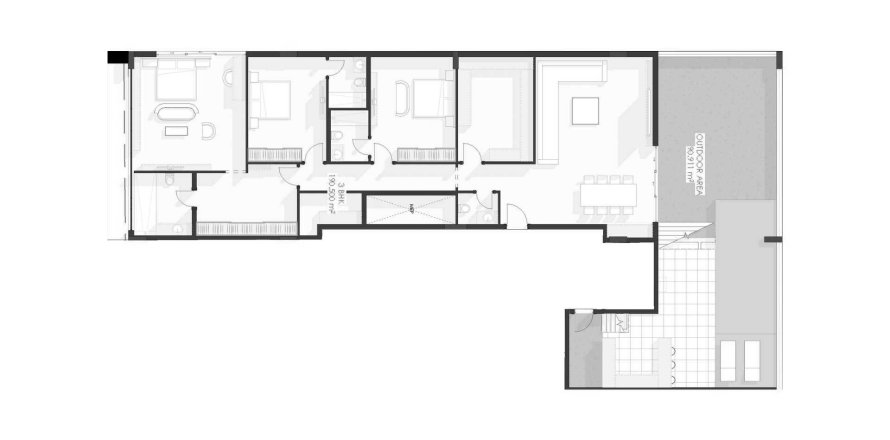 3 chambres Appartement plan d'étage «TYPE 01», Amazonia