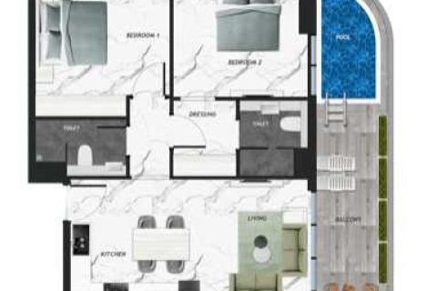 2 غرف نوم شقة في IVY GARDENS RESIDENCE  رقم 108892 5