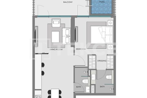 Квартира с 1 спальней  №126310 18