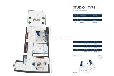 Apartment de 1 dormitorio en Ras Al Khaimah, UAE No. 144730 12