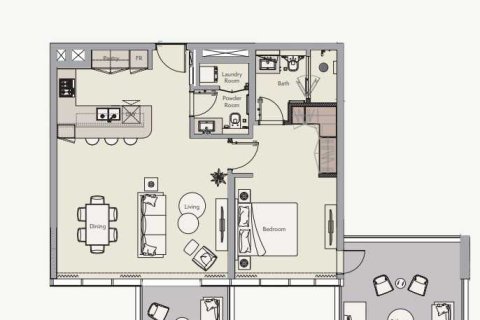 1 غرف نوم شقة  رقم 109124 4