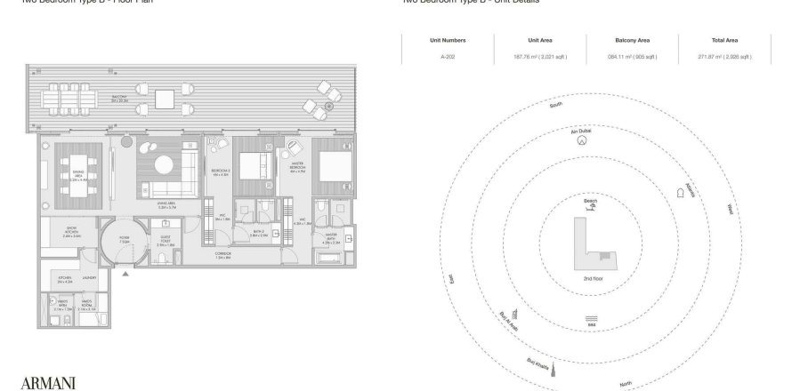 Apartment de 2 dormitorios en ARMANI BEACH RESIDENCES Palm Jumeirah, UAE No. 97665