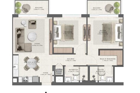 Квартира с 2 спальнями в Golf Grand,  №108950 4