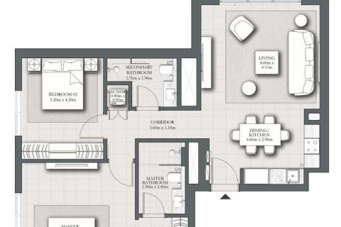 Квартира с 2 спальнями  №108947 4