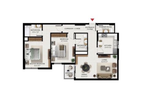 Apartment de 2 dormitorios en Jebel Ali, UAE No. 203288 11