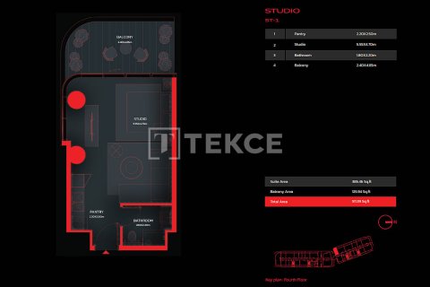 Appartement de Studio à Al Marjan Island, UAE No. 144712 13