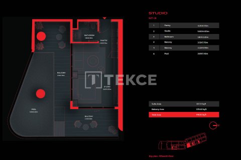 Appartement de Studio à Al Marjan Island, UAE No. 144712 15