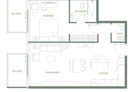 Квартира с 1 спальней  №108731 11