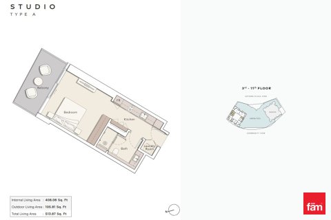 Квартира 47.7м² в Дубай, ОАЭ №137150 12