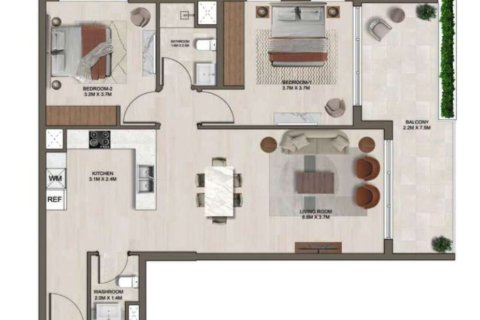 Appartement de 2 chambres à Ghaff Land Residence Dubai Studio City, UAE No. 147351 12