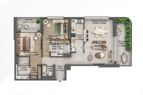 Пентхаус с 4 спальнями  №134367 21