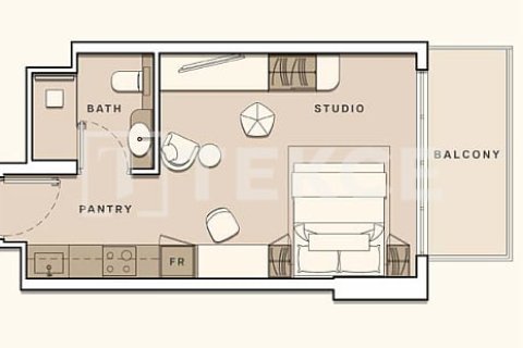 Квартира с 2 спальнями  №134368 15