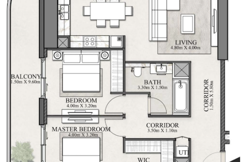 Apartment de 2 dormitorios en BEACHGATE BY ADDRESS EMAAR Beachfront, UAE No. 96933 2