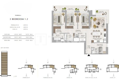 Appartement de 2 chambres à Dubai, UAE No. 135984 14
