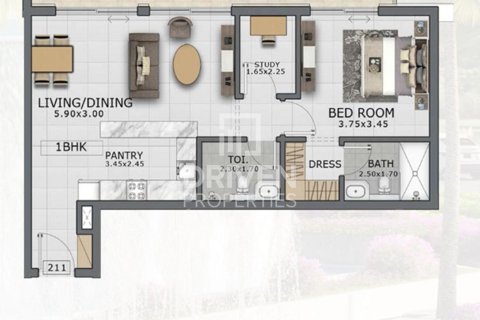 Apartment de 1 dormitorio en Arjan, UAE No. 84621 21