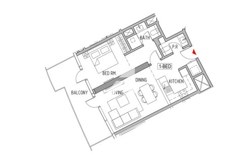 Appartement de 1 chambre  No. 109814 3
