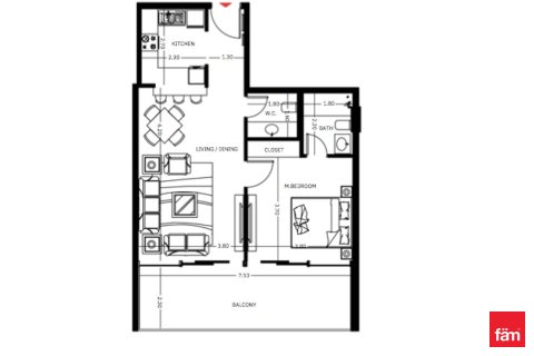 Appartement de 1 chambre  No. 109706 17