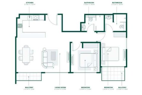 Apartment de 2 dormitorios  No. 108723 5