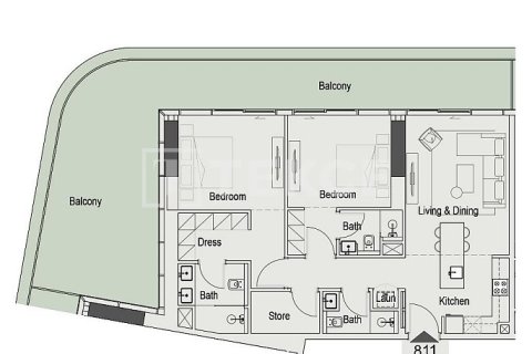 Квартира с 1 спальней  №118019 26