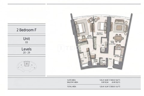 Apartment de 2 dormitorios en Dubai, UAE No. 205444 12
