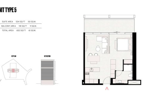 1 غرف نوم شقة في UPSIDE LIVING  رقم 108811 5