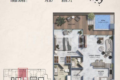 Appartement de 1 chambre à Dubai Land, UAE No. 167603 20
